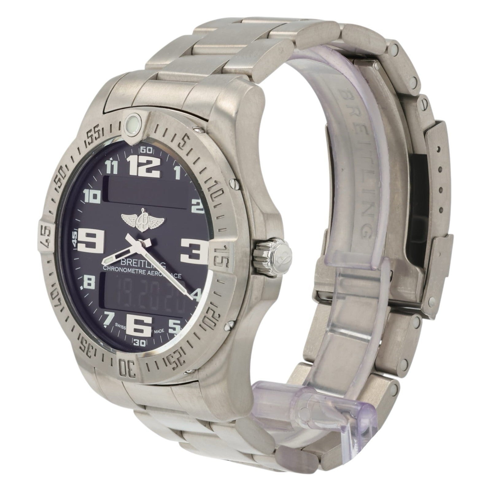 Breitling Aerospace Black Dial Titanium 43mm Quartz Movement Men’s Watch E79363