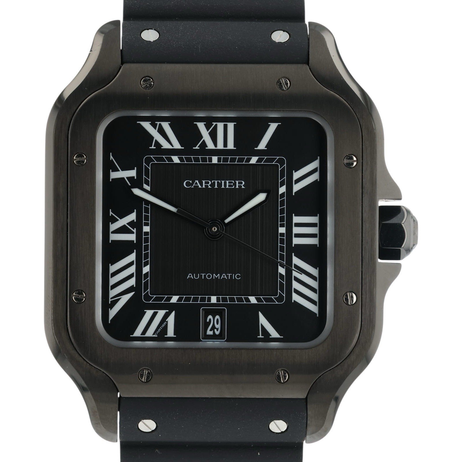 Cartier Santos Stainless Steel Black Dial 39mm Automatic Men’s Watch WSSA0039