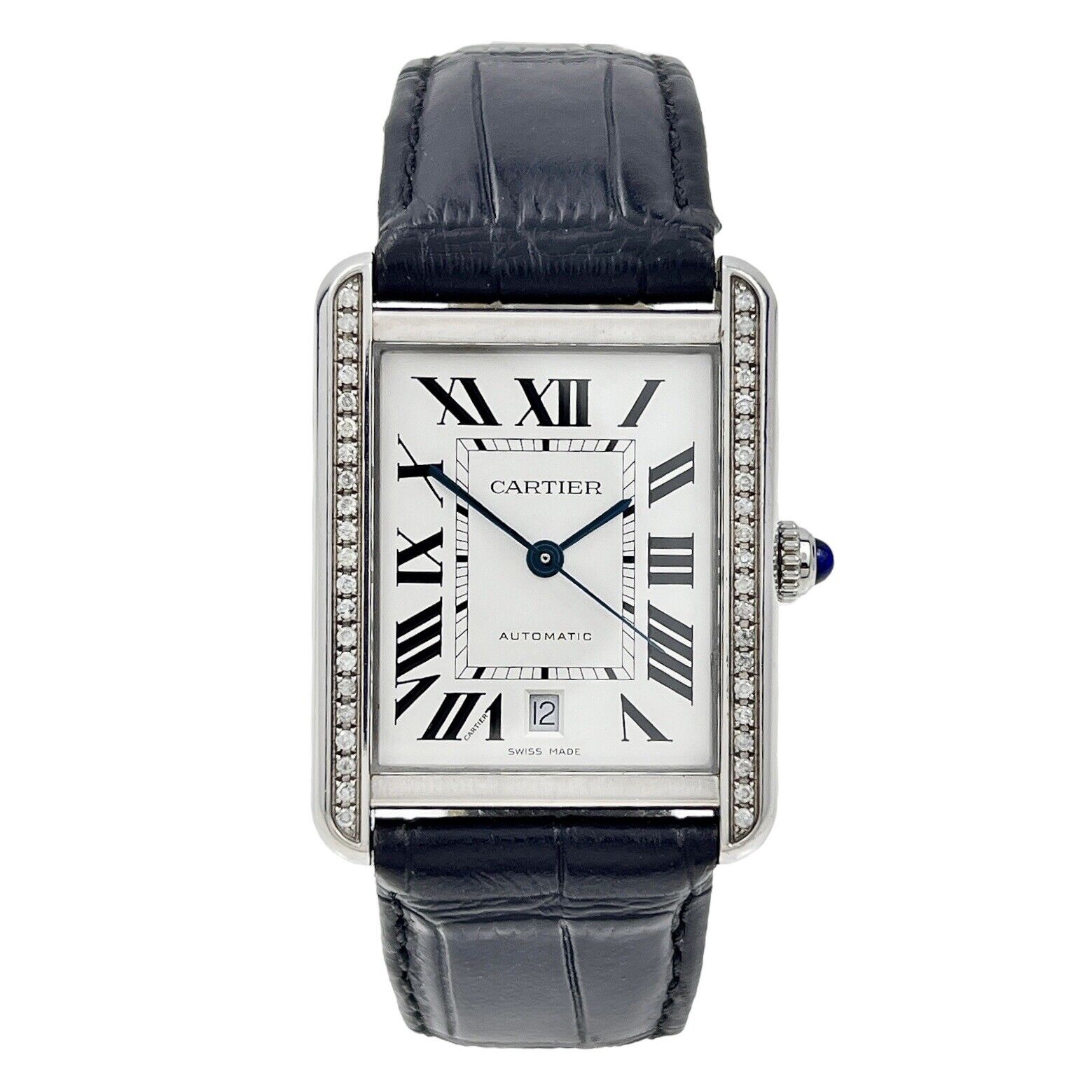 Cartier Tank Solo XL Men's Automatic Watch WSTA0029 - Aftermarket Diamonds