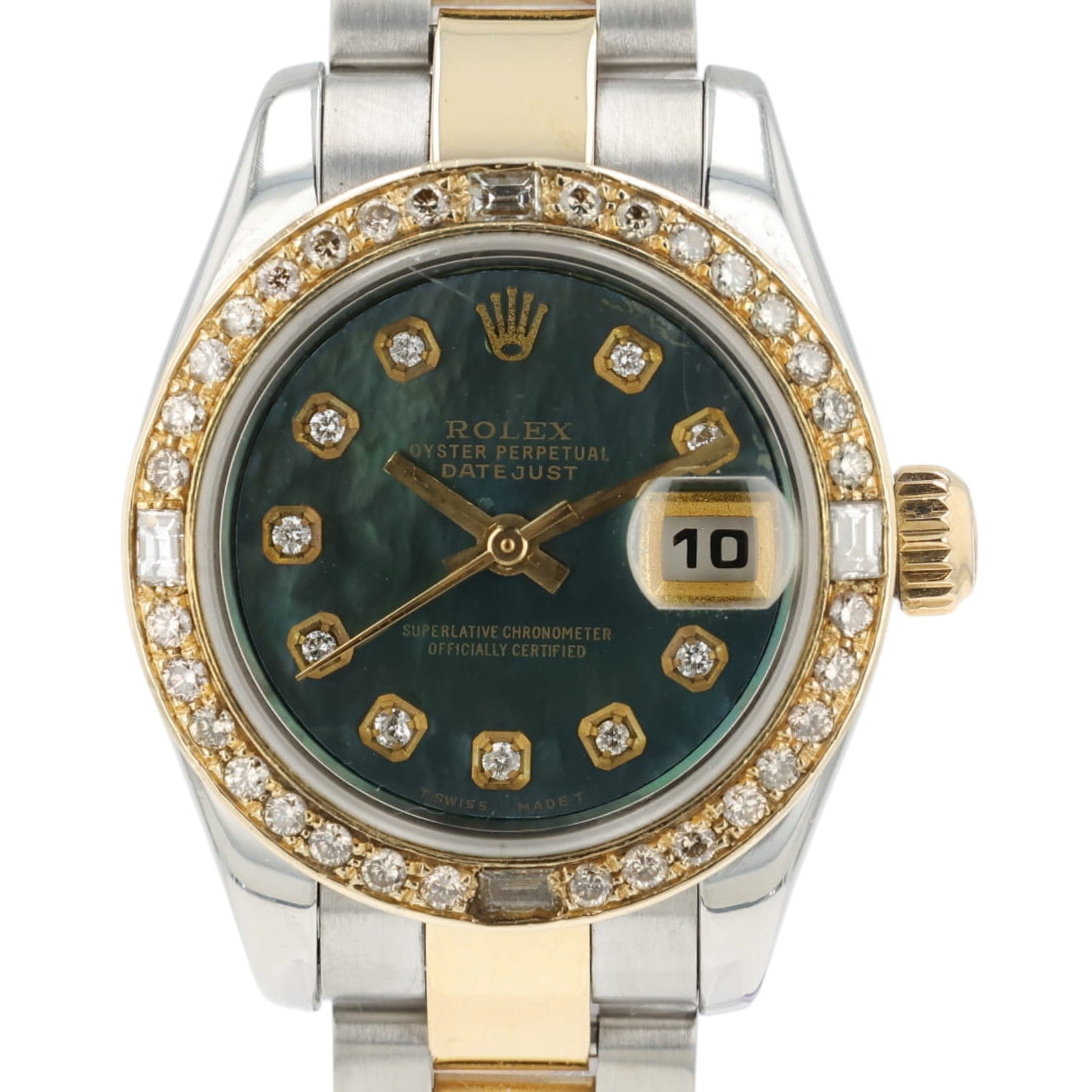 Rolex Datejust Two-Tone Green Dial Steel & Gold 26mm Automatic Womens 179163