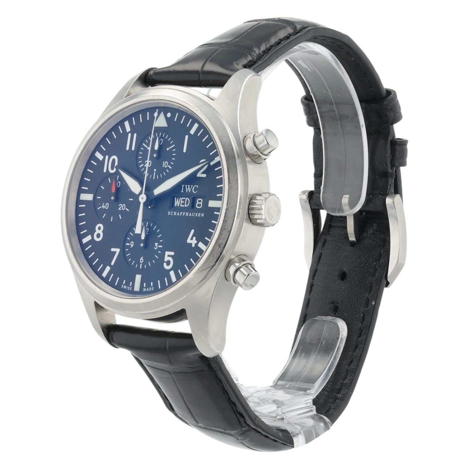 IWC Pilot Chronograph Stainless Steel Black Dial 42mm Automatic Mens IW371701