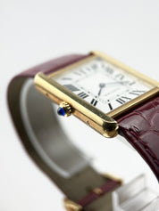 Cartier Tank Solo 18k Gold 3167 27.5mm Quartz Unisex Watch Roman Numerals