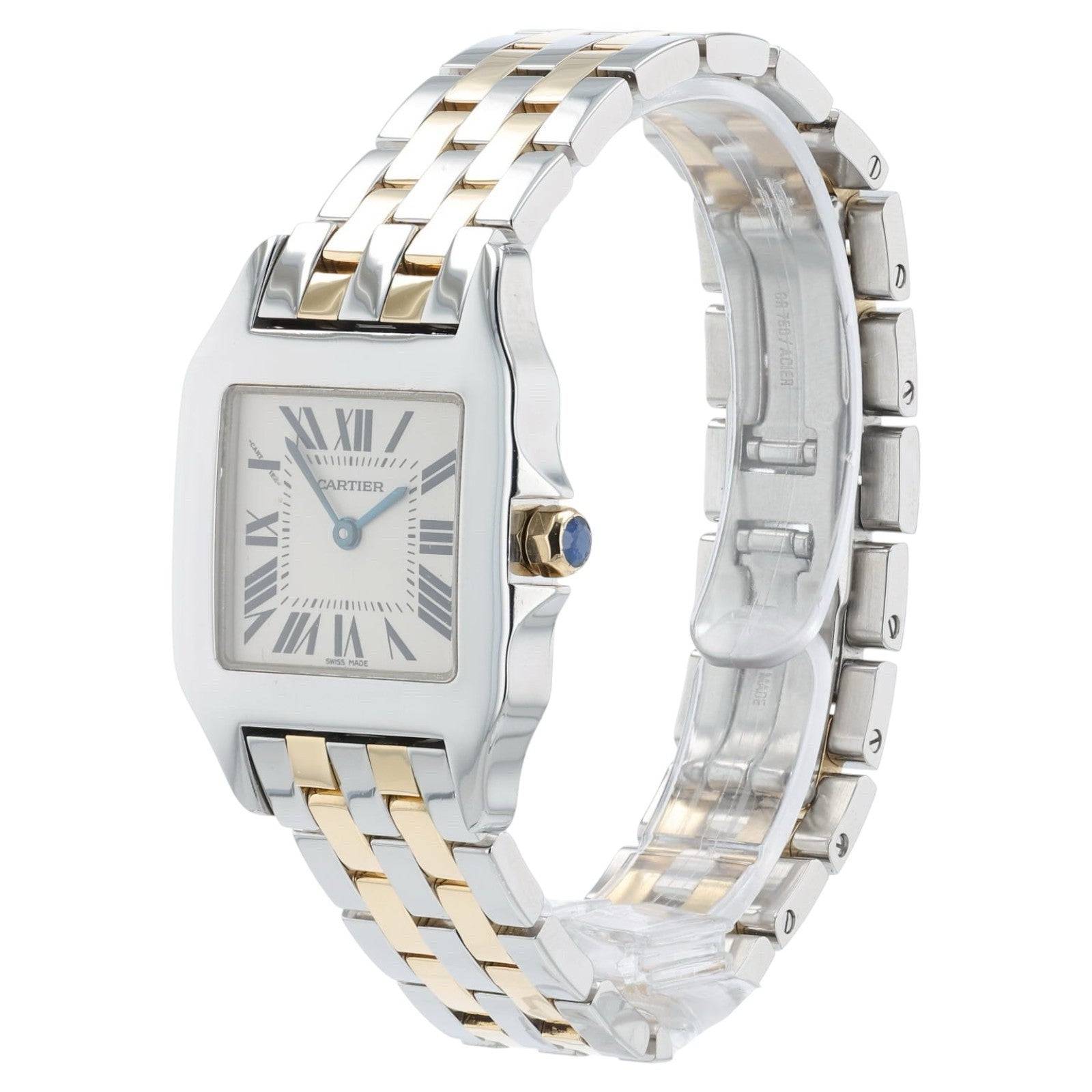 Cartier Santos Demoiselle Silver Dial Gold & Steel 27mm Quartz Women's W25067Z6