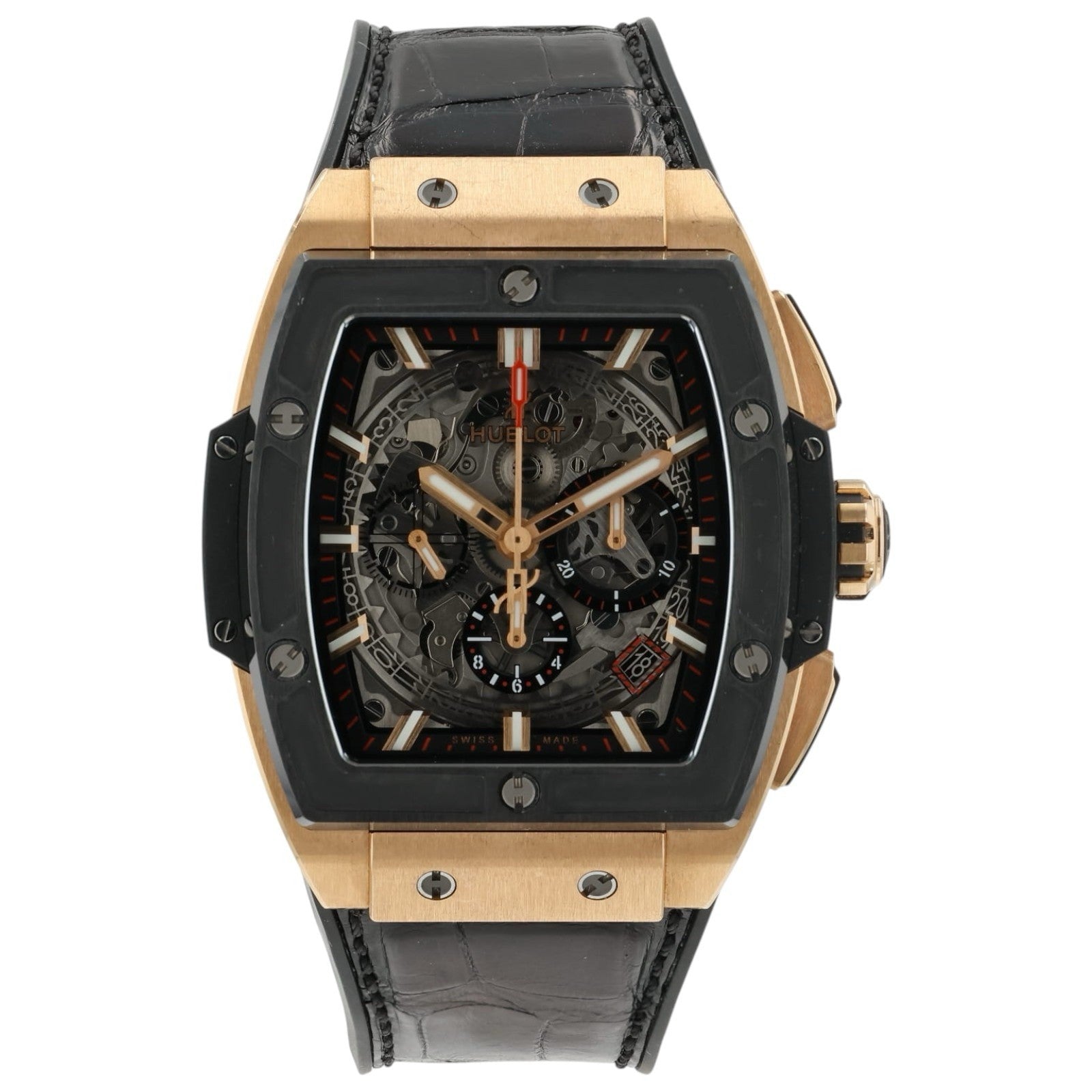 Hublot Big Bang Skeleton Dial 18k Rose Gold 42mm Automatic Mens 641.OM.0183.LR