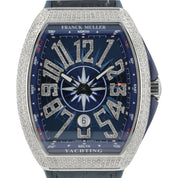 Franck Muller Vanguard Diamond Steel Blue Dial 45mm Automatic Mens V45SCDT