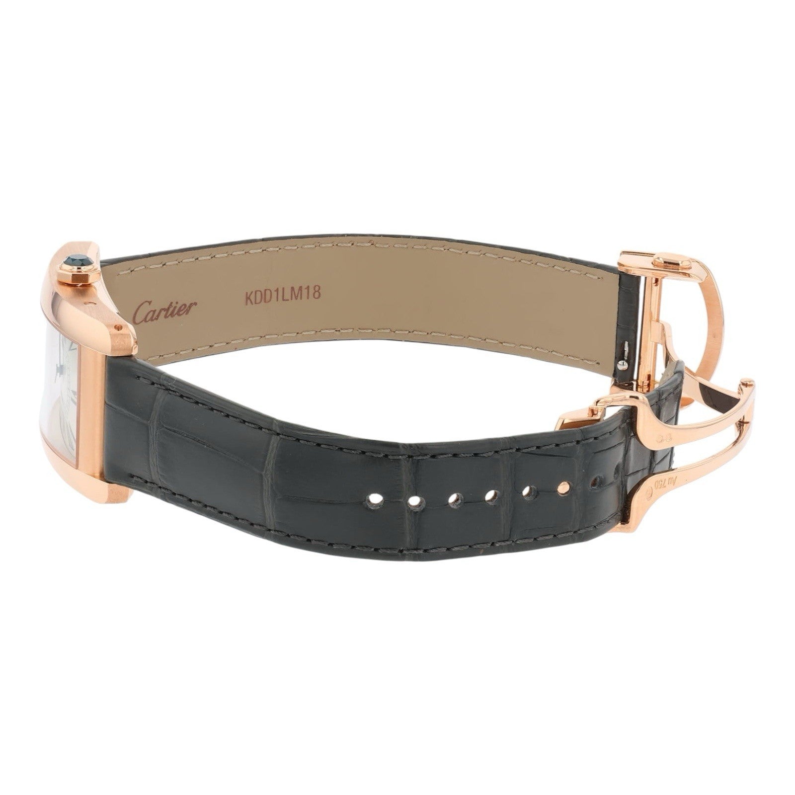 Cartier Tank Americaine Silver Roman Dial 18k Rose Gold Auto Watch WGTA0134