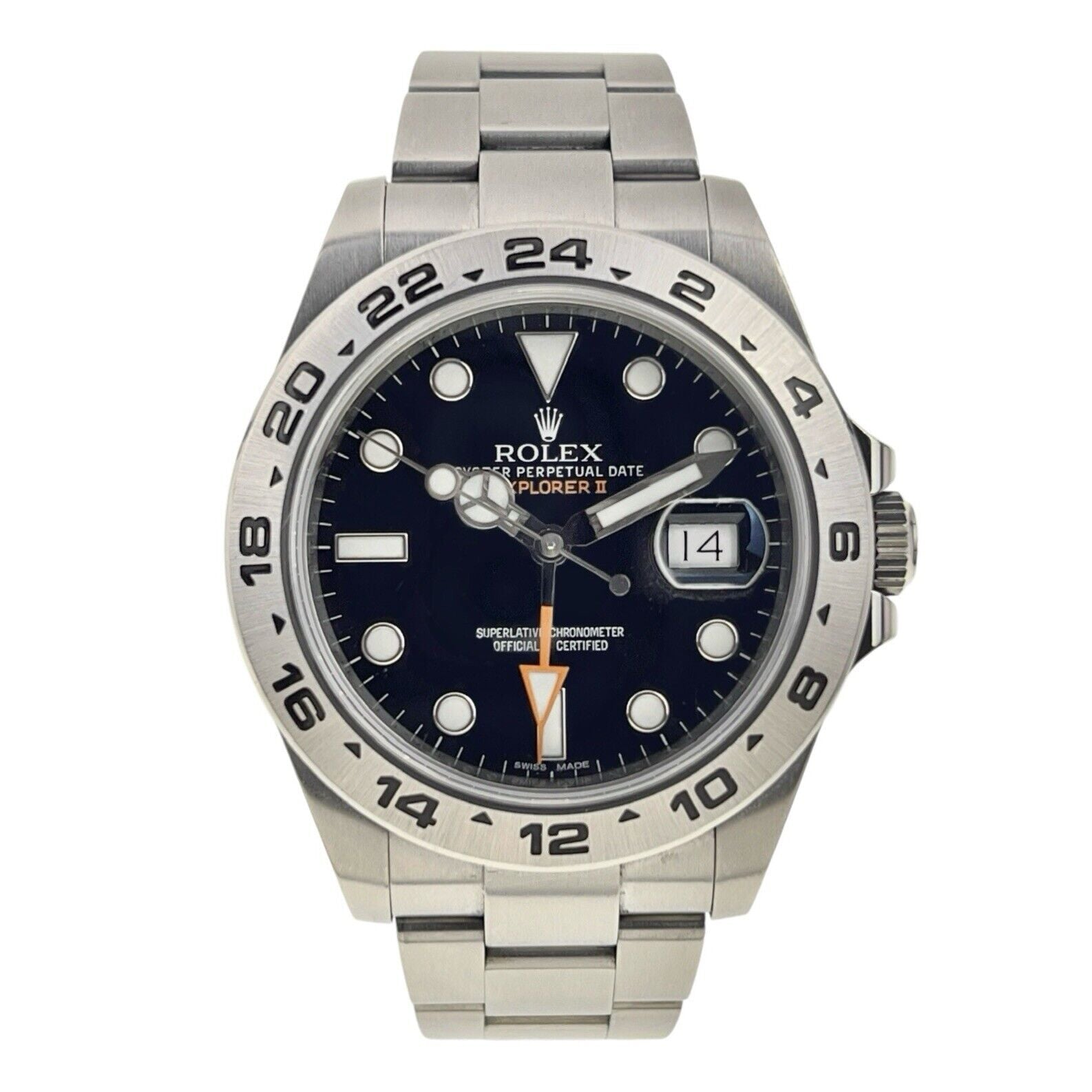 Rolex Explorer II GMT Steel Black Orange Dial 42mm Automatic Men’s Watch 216570