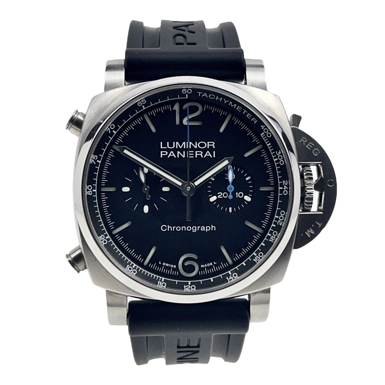 Panerai Luminor Chronograph PAM01109 Automatic 44mm Black Dial - Box And Papers