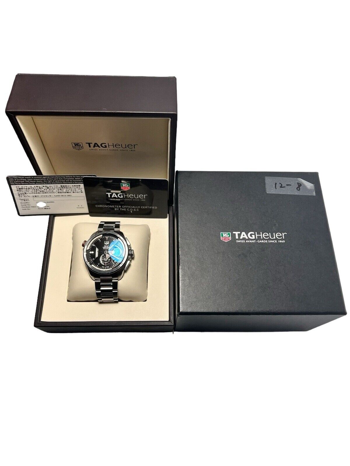 Tag Heuer Grand Carrera Stainless Steel Black 43mm Automatic Men’s Watch CAV5115