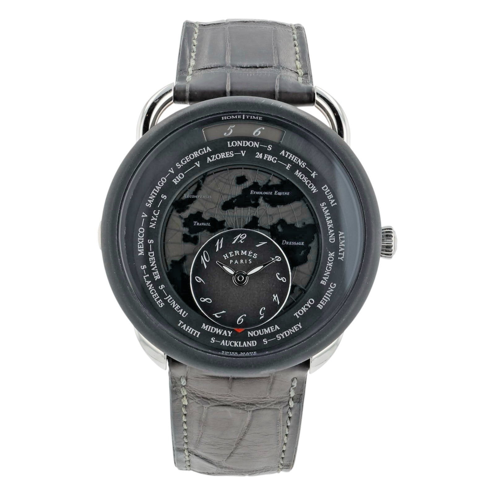Hermes Arceau Titanium & Platinum Black Dial 41mm Automatic Men’s Watch AR10741