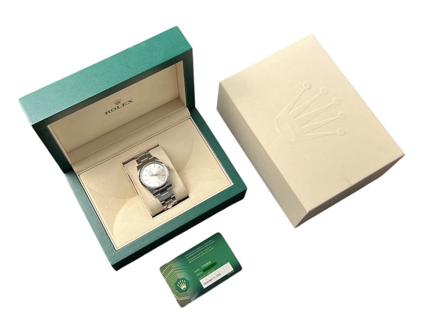 Rolex Oyster Perpetual Domino's Silver Dial Steel 36mm Auto Men’s 126000