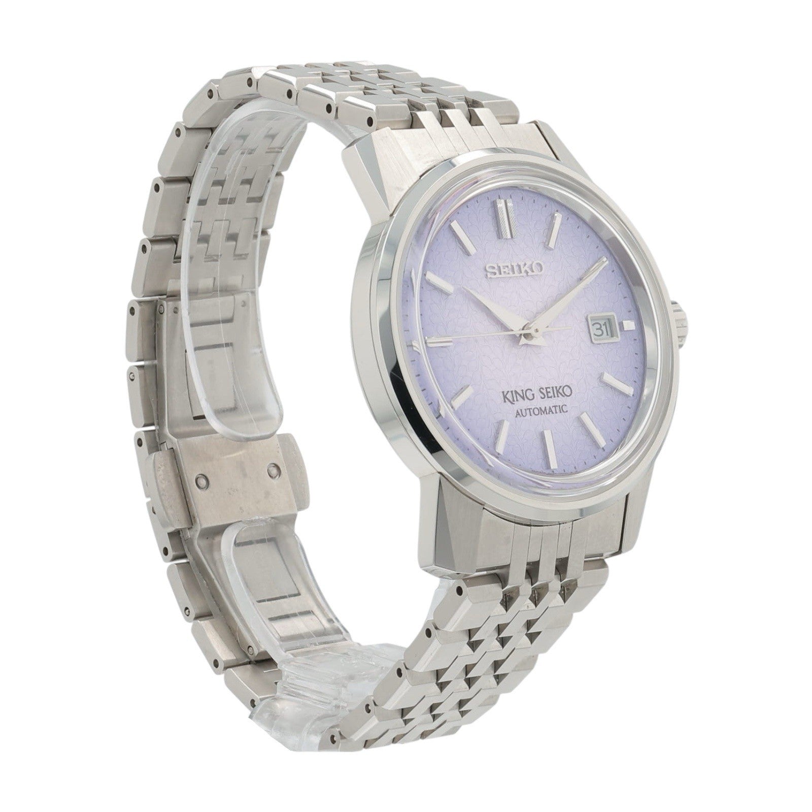 Seiko King Stainless Steel Purple Dial 38mm Automatic Men’s Watch SDKA015