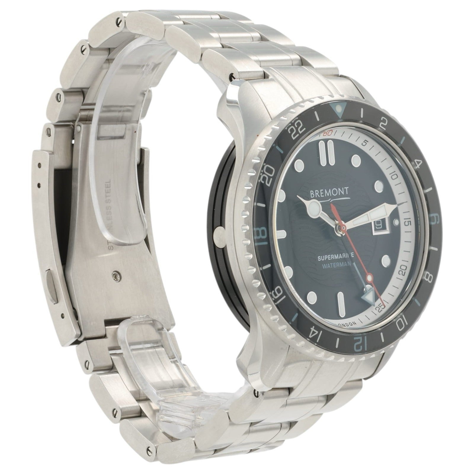 Bremont Waterman GMT Black Dial Steel 43mm Automatic Men’s Watch  - Box/Papers