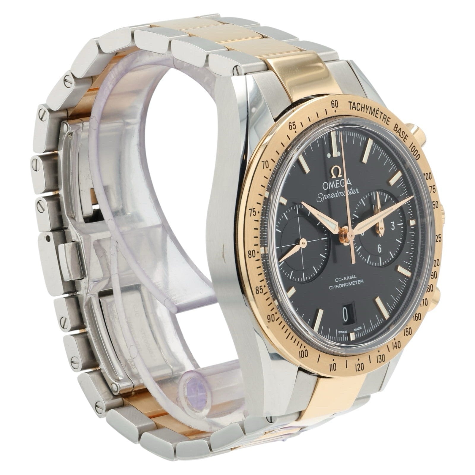 Omega Speedmaster '57 Chronograph Black Dial Steel & Red Gold 42mm Auto Watch