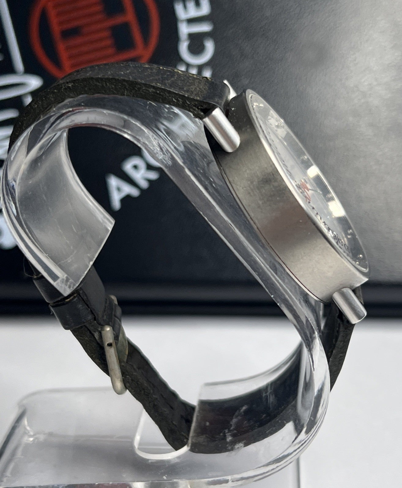 Alain Silberstien 39.5mm Titanium Automatic Date Watch Mother Pearl Dial w/ Box