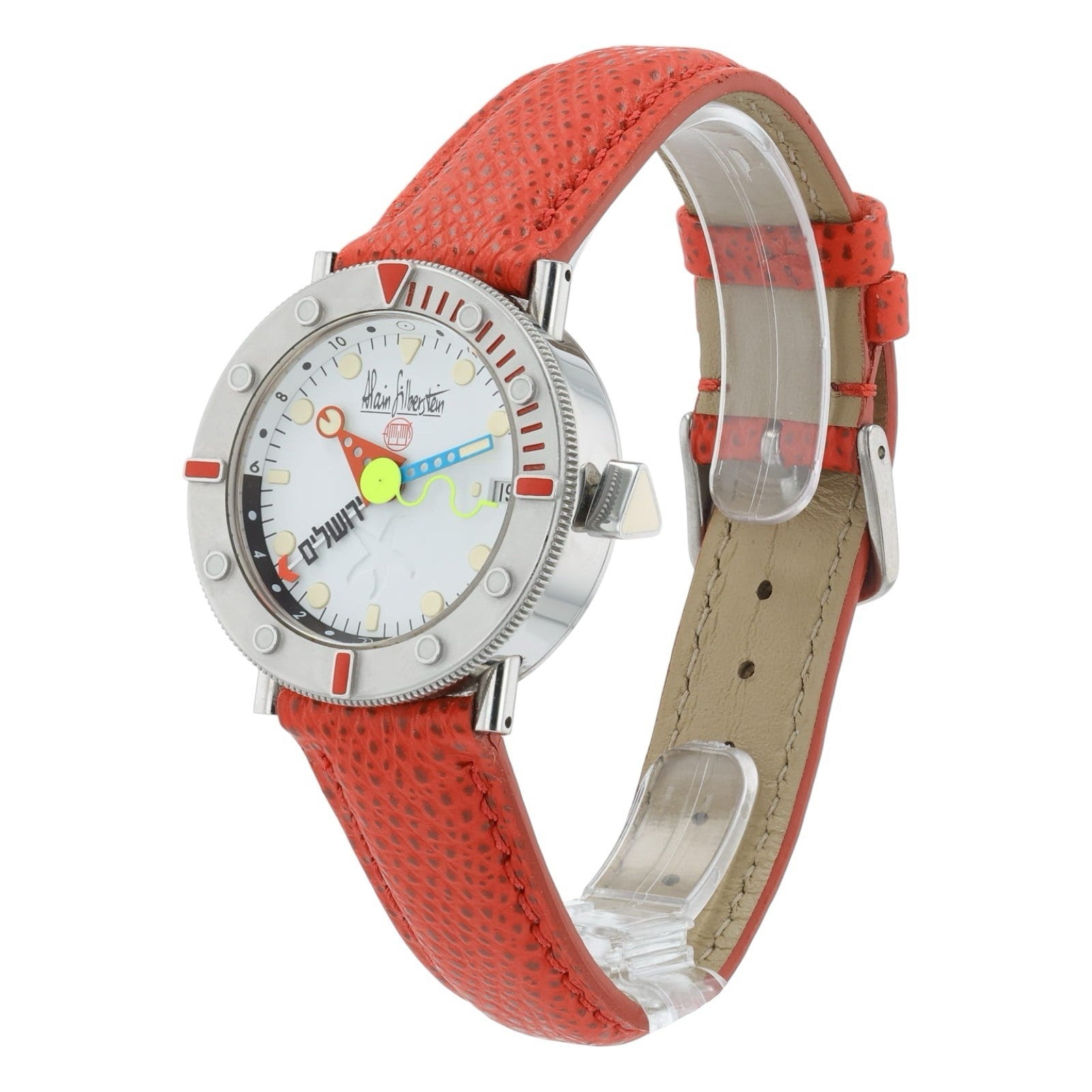 Alain Silberstein Stainless Steel White Dial 37.5mm Automatic Unisex Marine GMT