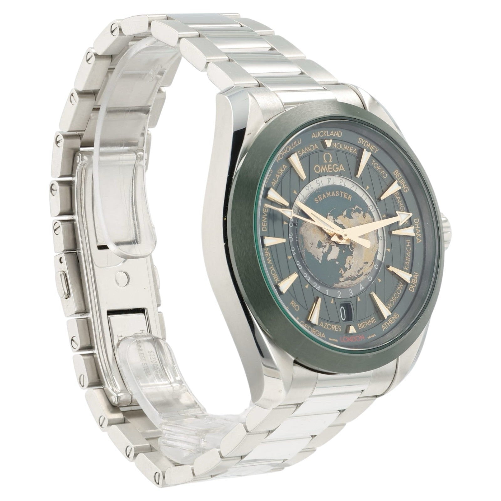 Omega Worldtimer Aqua Terra Green Dial Steel 43mm Automatic 220.30.43.22.10.001