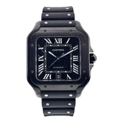 Cartier Santos Stainless Steel Black Dial 39.8 Automatic Mens Watch WSSA0039