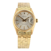 Rolex Date 18k Yellow Gold 31mm Silver Color Dial Automatic Women's Watch 6629