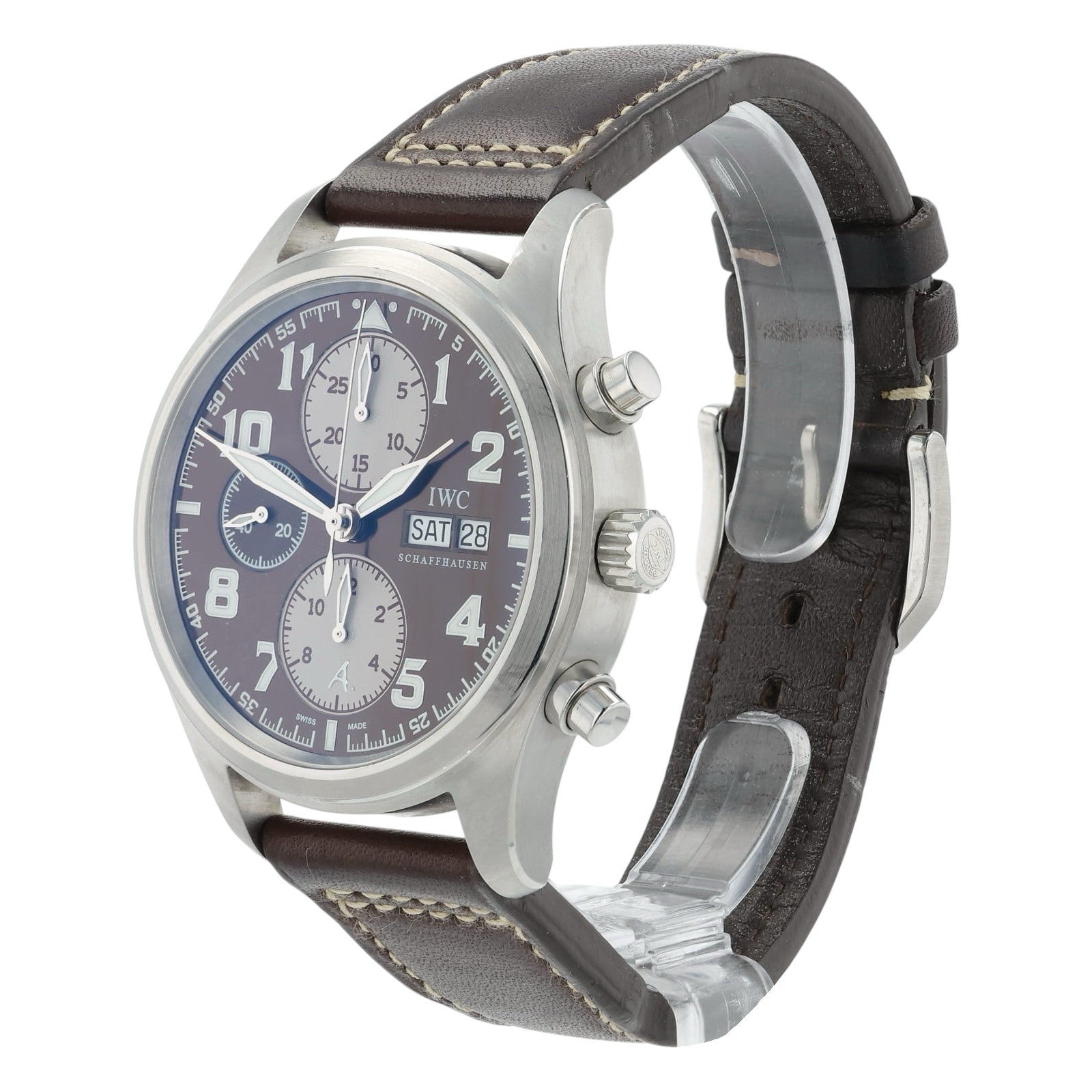 IWC Pilot Chrono Brown Dial Stainless Steel 42mm Automatic Men’s Watch IW371709