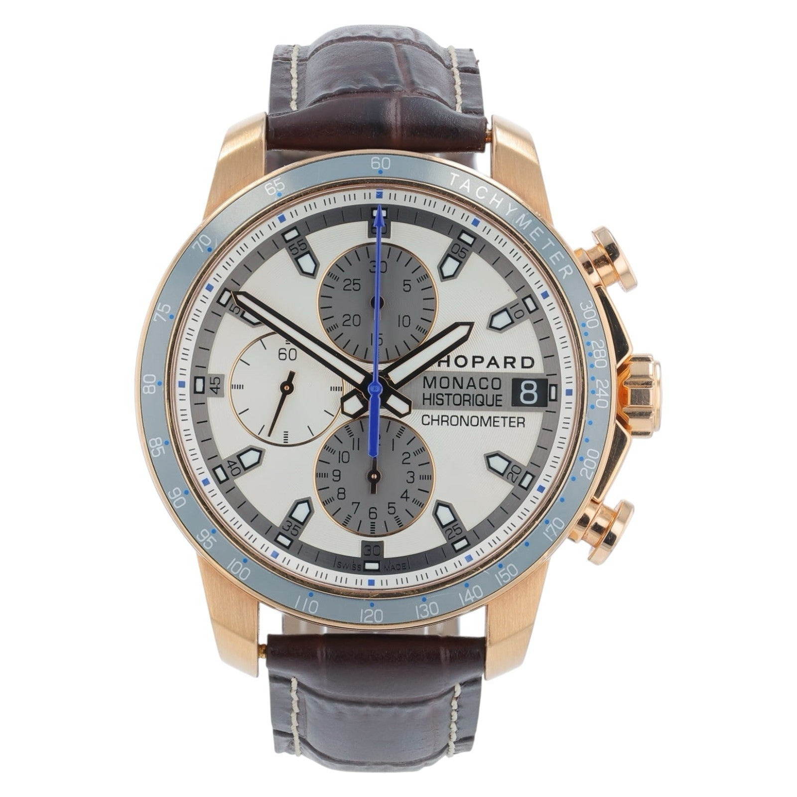 Chopard Grand Prix De Monaco 18k Rose Gold Silver Dial 44mm Auto 161294-5001
