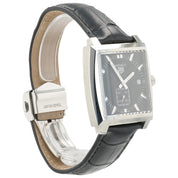 Tag Heuer Monaco Black Dial Stainless Steel 37mm Quartz Mens Watch WAW131A