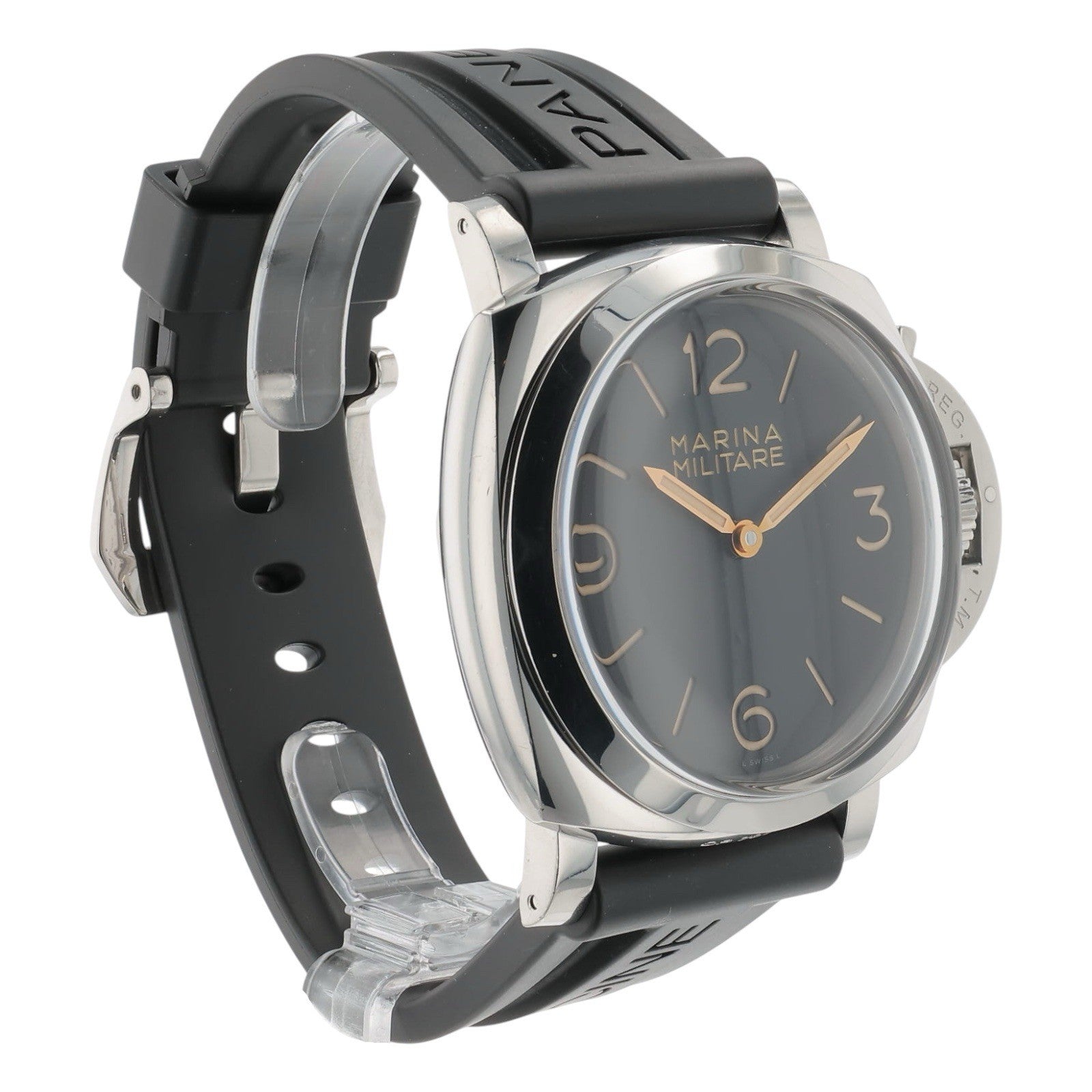 Panerai Marina Militare Black Dial Steel 47mm Manual Wind Men’s Watch PAM00673