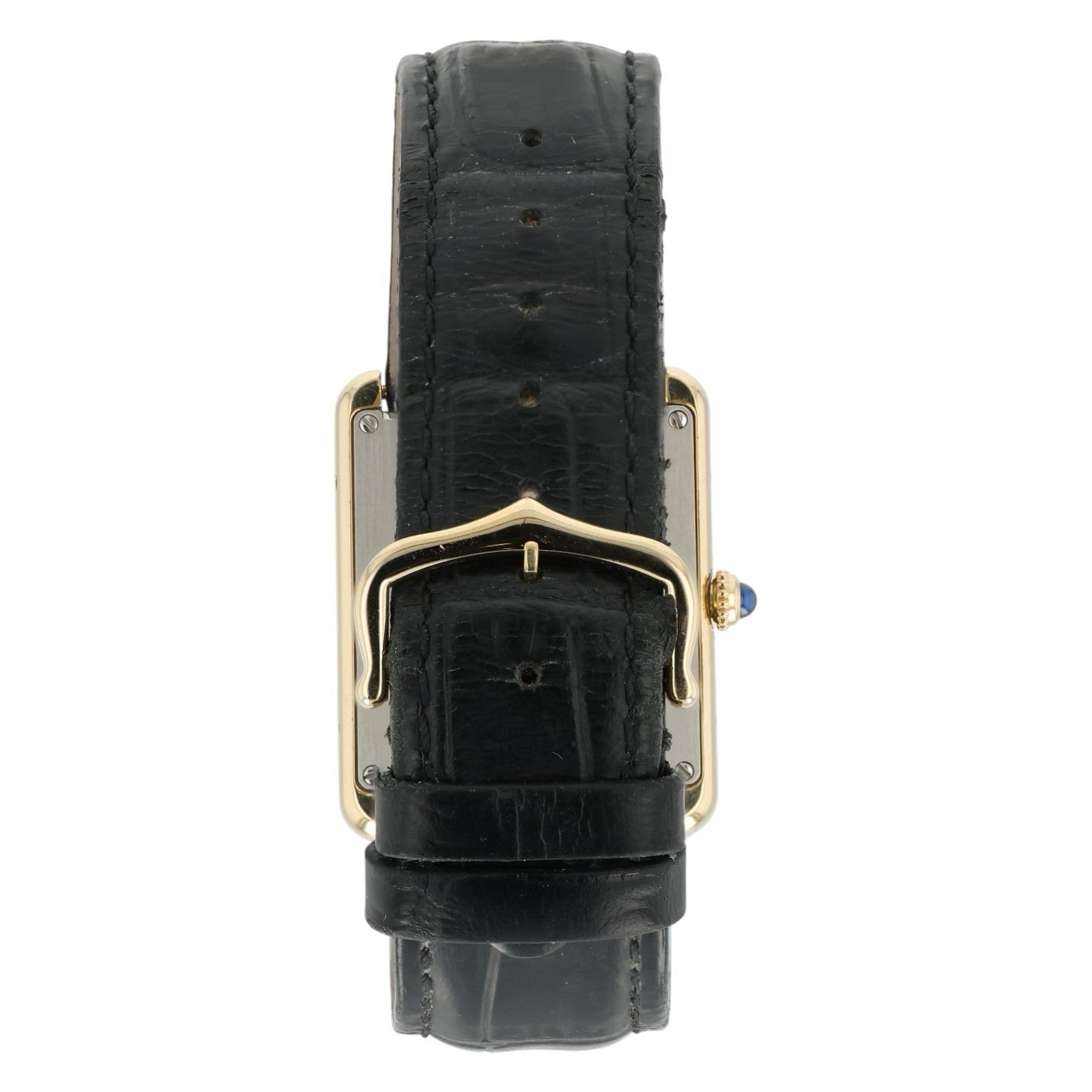 Cartier Tank Solo Silver Dial 18k Yellow Gold 34mm Quartz Diamond Watch W5200004