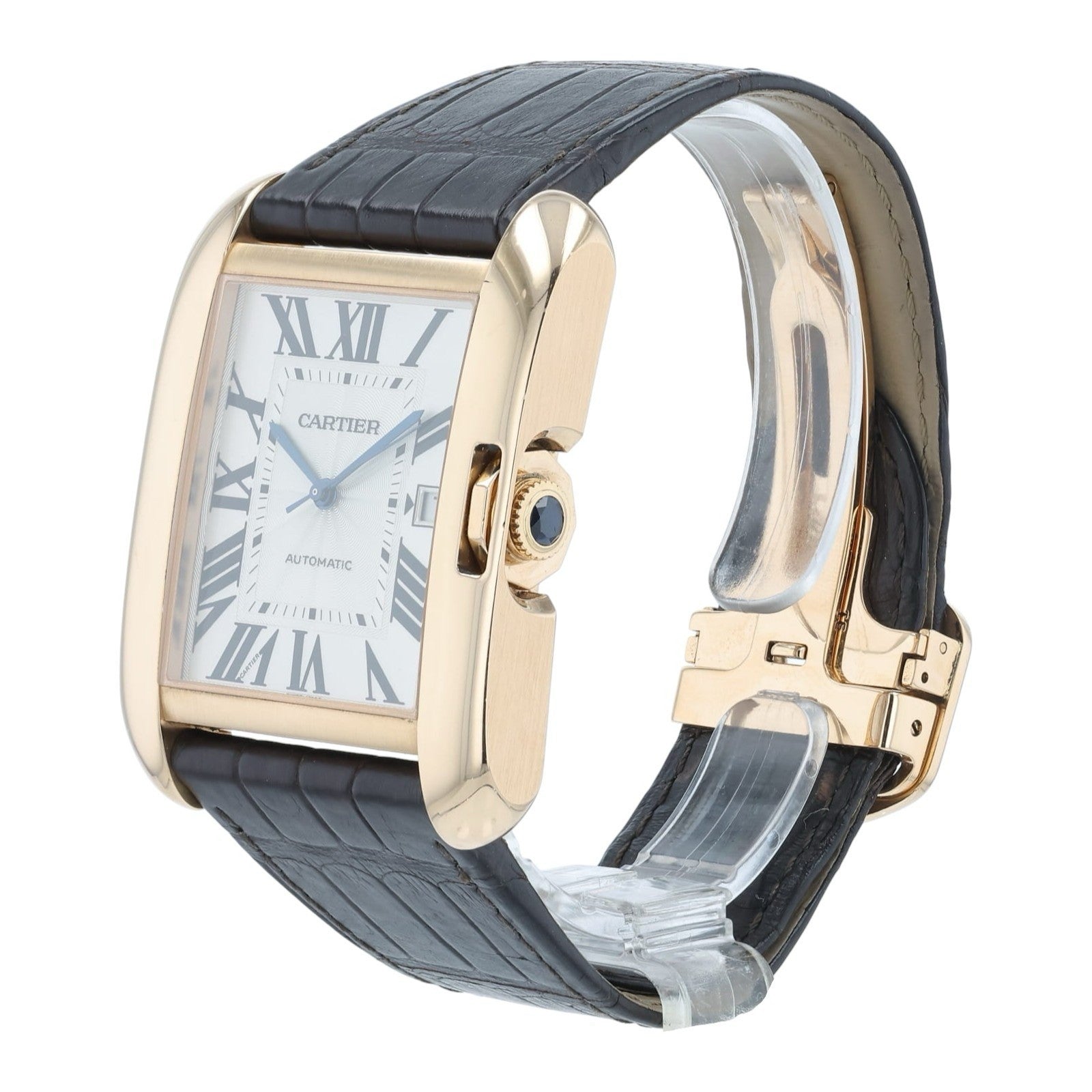 Cartier Tank Anglaise 18k Rose Gold Silver Dial 39mm Automatic Men’s W5310004