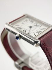 Cartier Tank Solo Steel Silver Dial 31mm Automatic Men's Diamond Watch W5200027