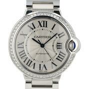 Cartier Ballon Bleu Diamonds Stainless Steel 36mm Auto Unisex Watch W4BB0017