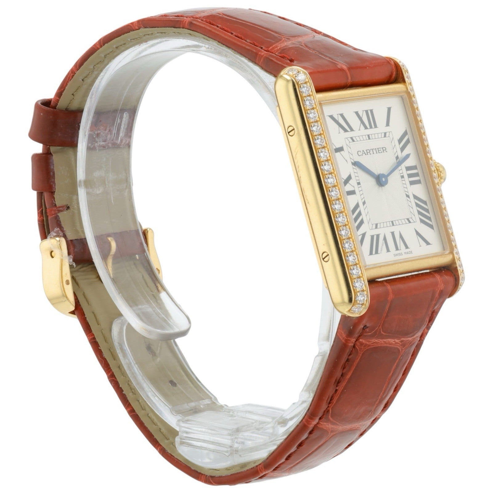 Cartier Tank Louis 18k Rose Gold Silver Dial 33x25mm Manual Wind Watch WJTA0038