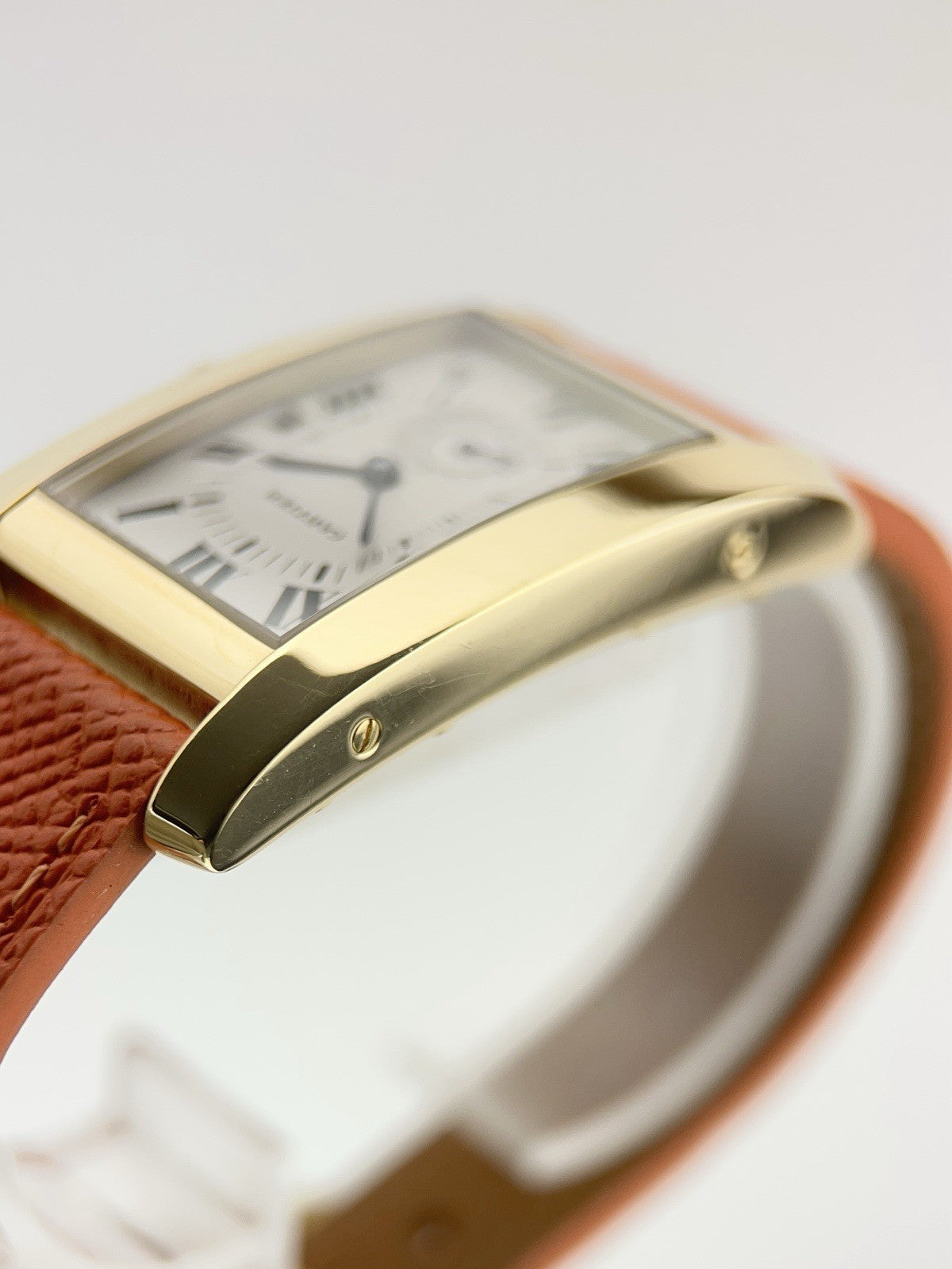 Cartier Tank Americaine 18k Yellow Gold Silver Dial 24mm Quartz Watch 8012905