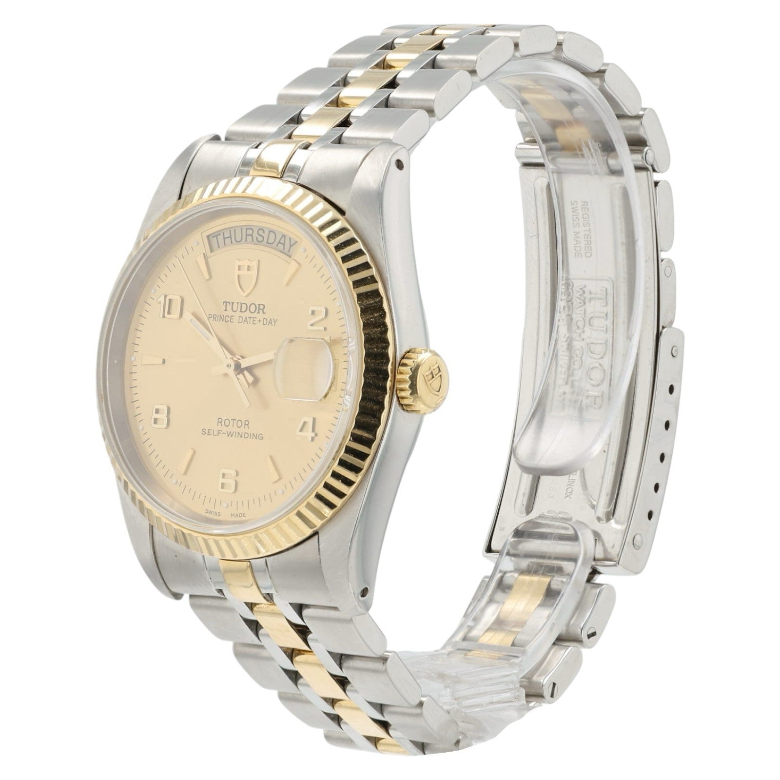 Tudor Prince Oyster Day-Date Champagne Dial Gold & Steel 36mm Automatic 76213