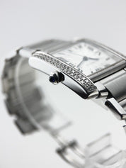 Cartier Tank Francaise Stainless Steel Automatic Watch W51002Q3 Diamonds