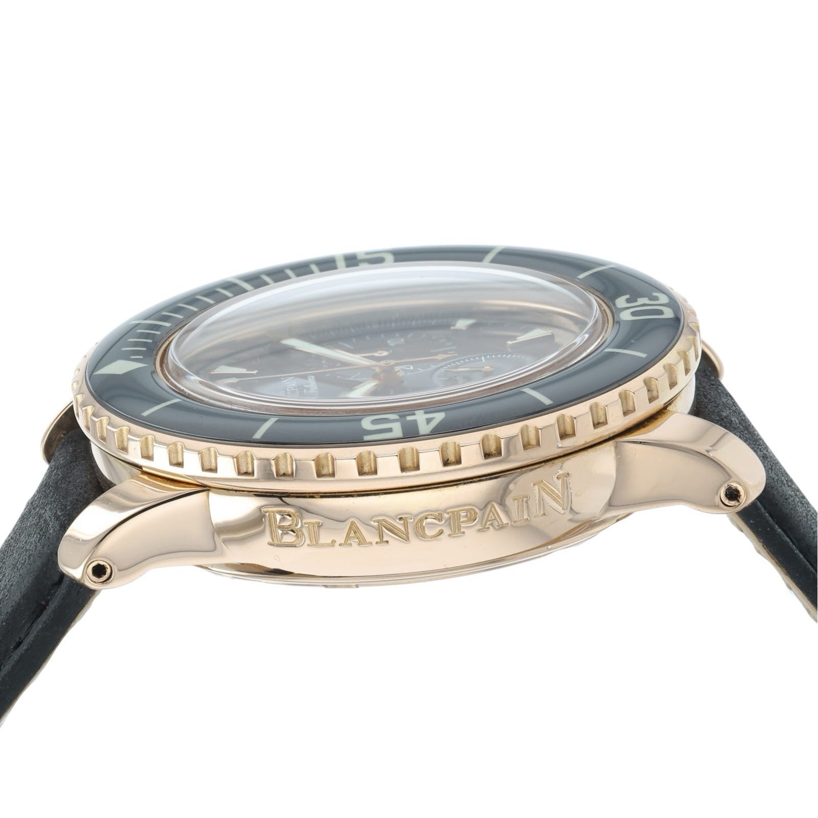 Blancpain Fifty Fathoms 18k Rose Gold Black Dial 45mm Automatic Mens Watch 5085F