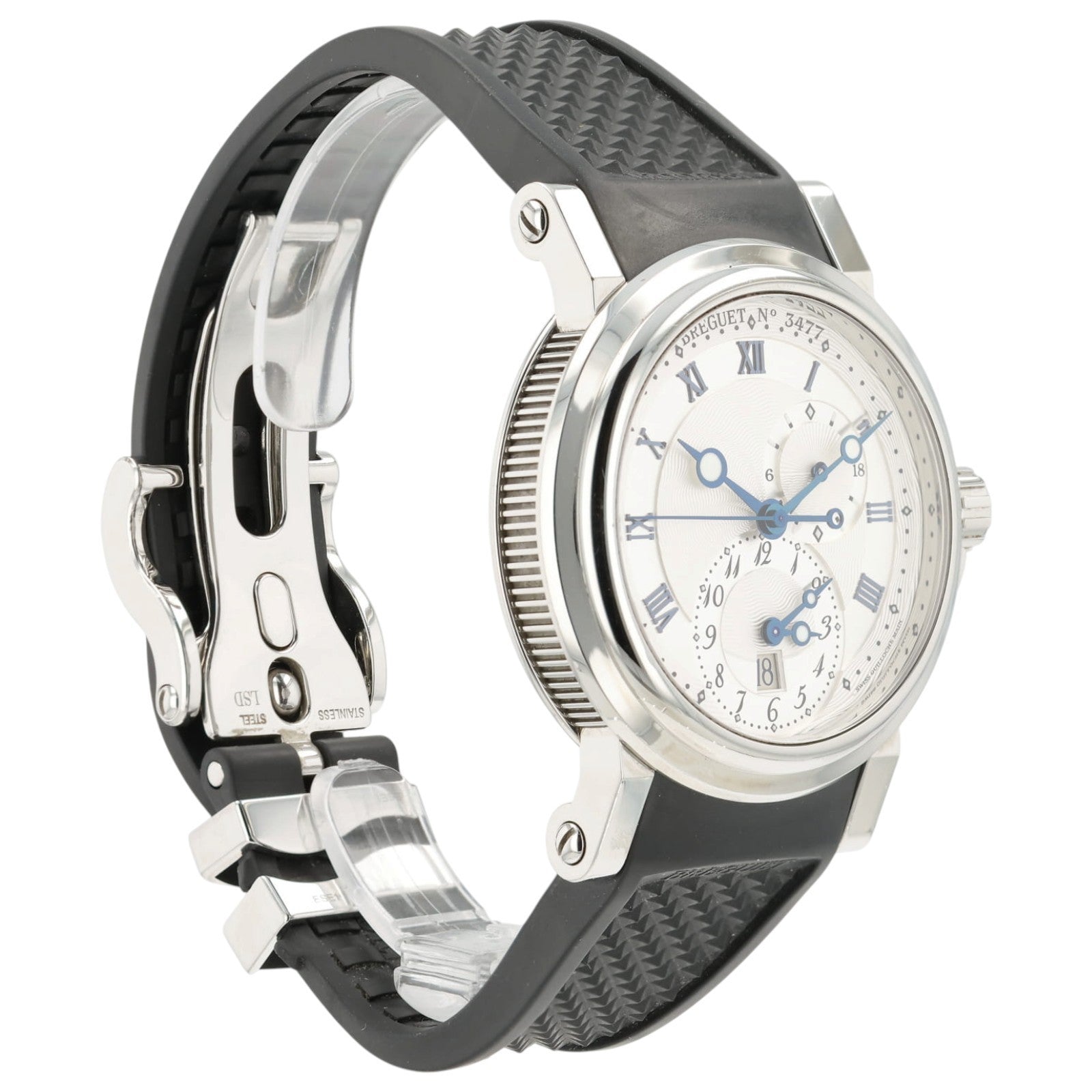 Breguet Marine GMT Dual Time Silver Dial Steel 42mm Automatic Men's Watch 5857ST