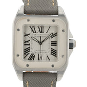 Cartier Santos 100 White Dial Stainless Steel 33x44mm Auto Watch W20129U2
