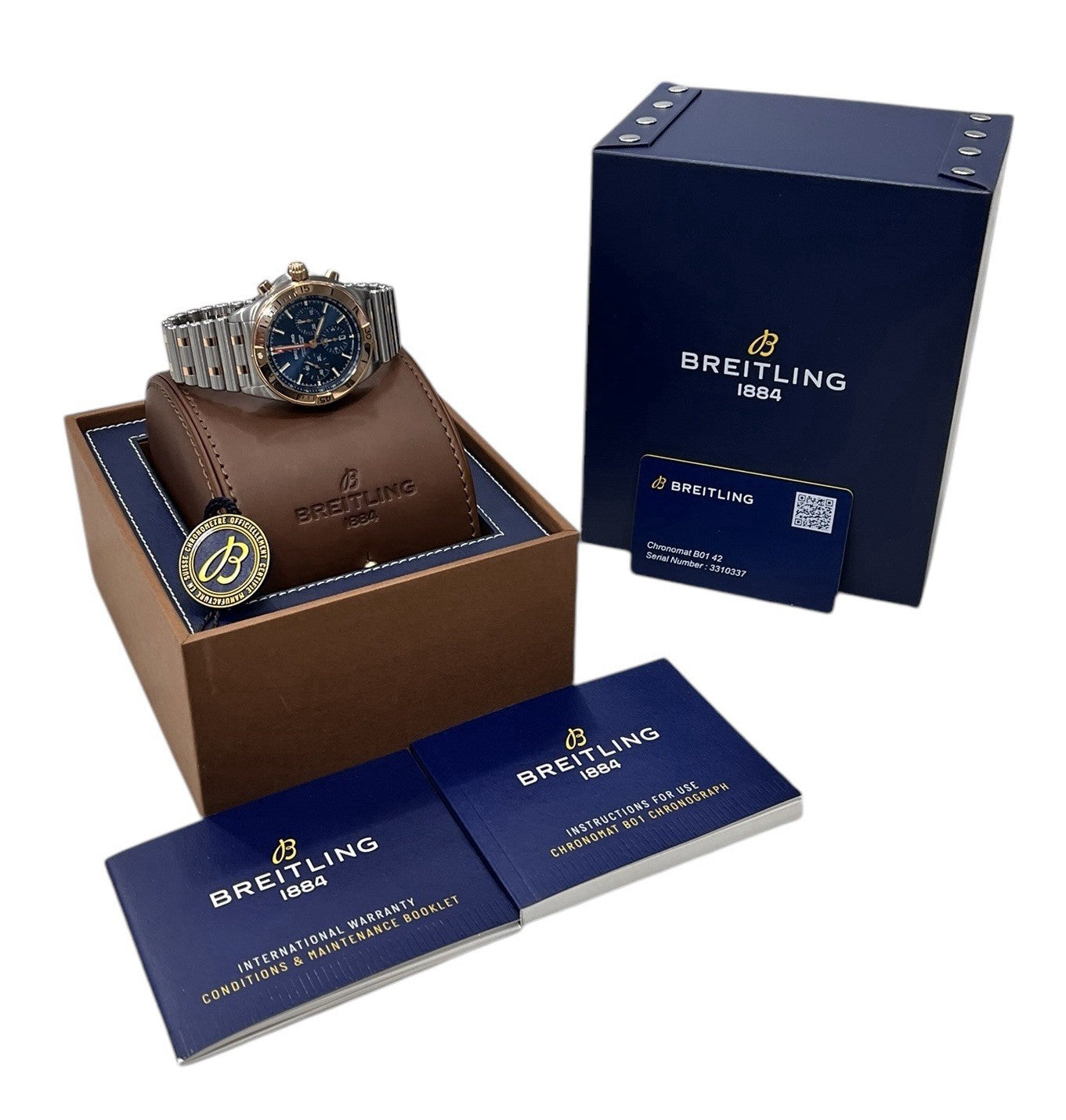 Breitling Chronomat Gold & Steel Blue Dial 44mm Automatic Men’s Watch UB0134