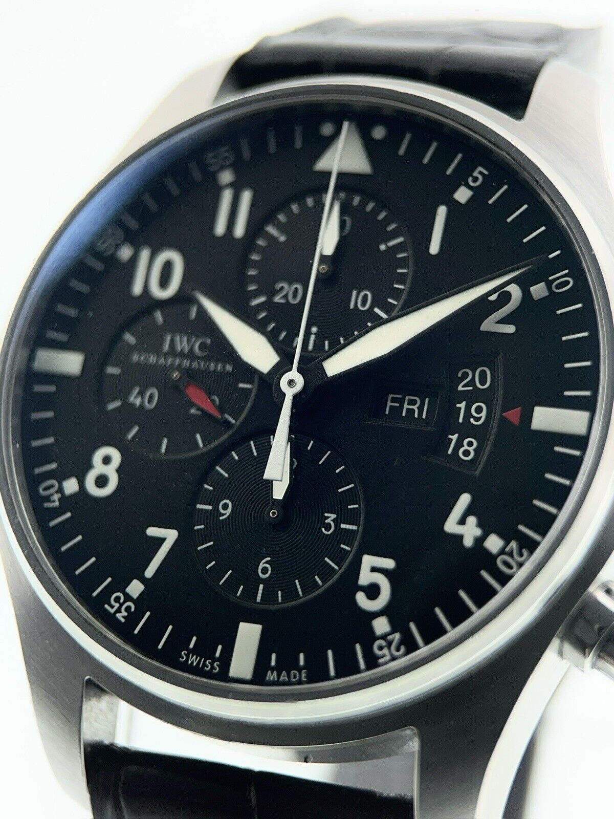 IWC Pilot Chronograph Steel Black Dial 43mm Automatic Men’s Watch IW377704