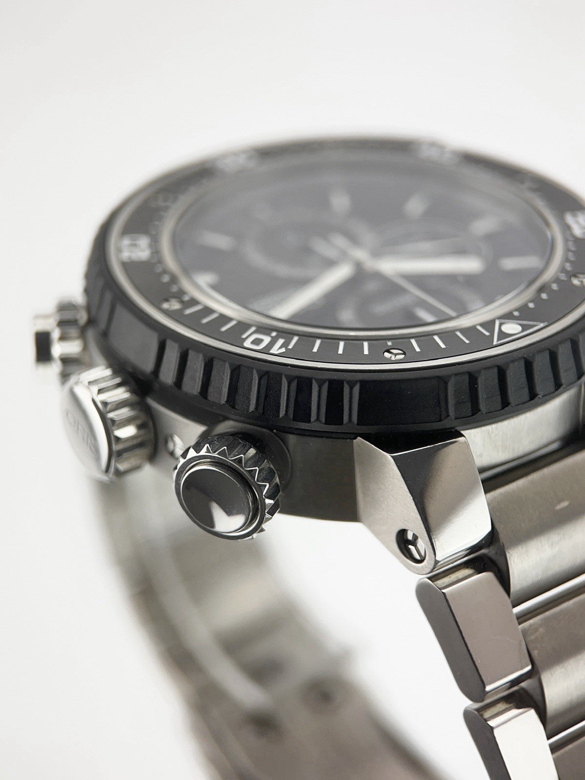Oris ProDiver Chronograph Titanium Black Dial 51mm Automatic Mens Watch 7727