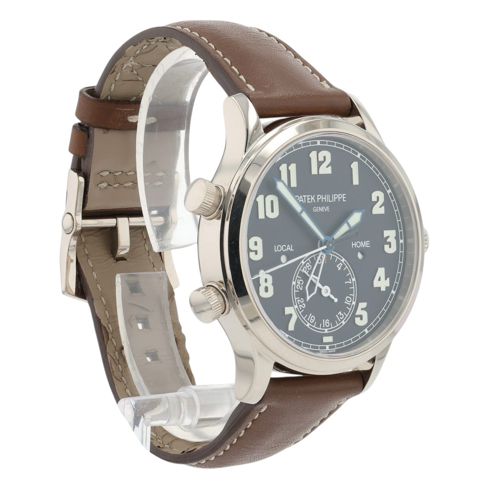 Patek Philippe Travel Time White Dial 18k White Gold 42mm Automatic 5524G-001