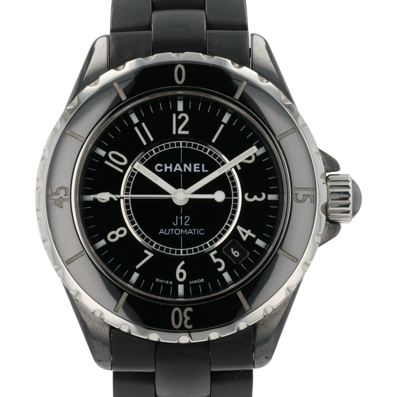 Chanel J12 Black Dial Stainless Steel 39mm Automatic Women's Watch - Box/Papers