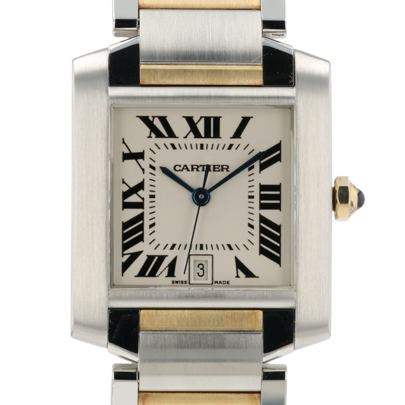 Cartier Tank Silver Dial 18k Yellow Gold & Steel 30x25mm Quartz Women’s W51023Q4