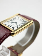 Cartier Tank Solo 18k Gold 3167 27.5mm Quartz Unisex Watch Roman Numerals