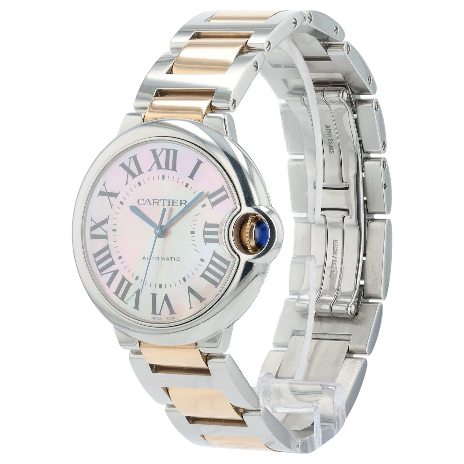 Cartier Ballon Bleu Pink MOP Dial Gold & Steel 36mm Automatic Unisex Watch