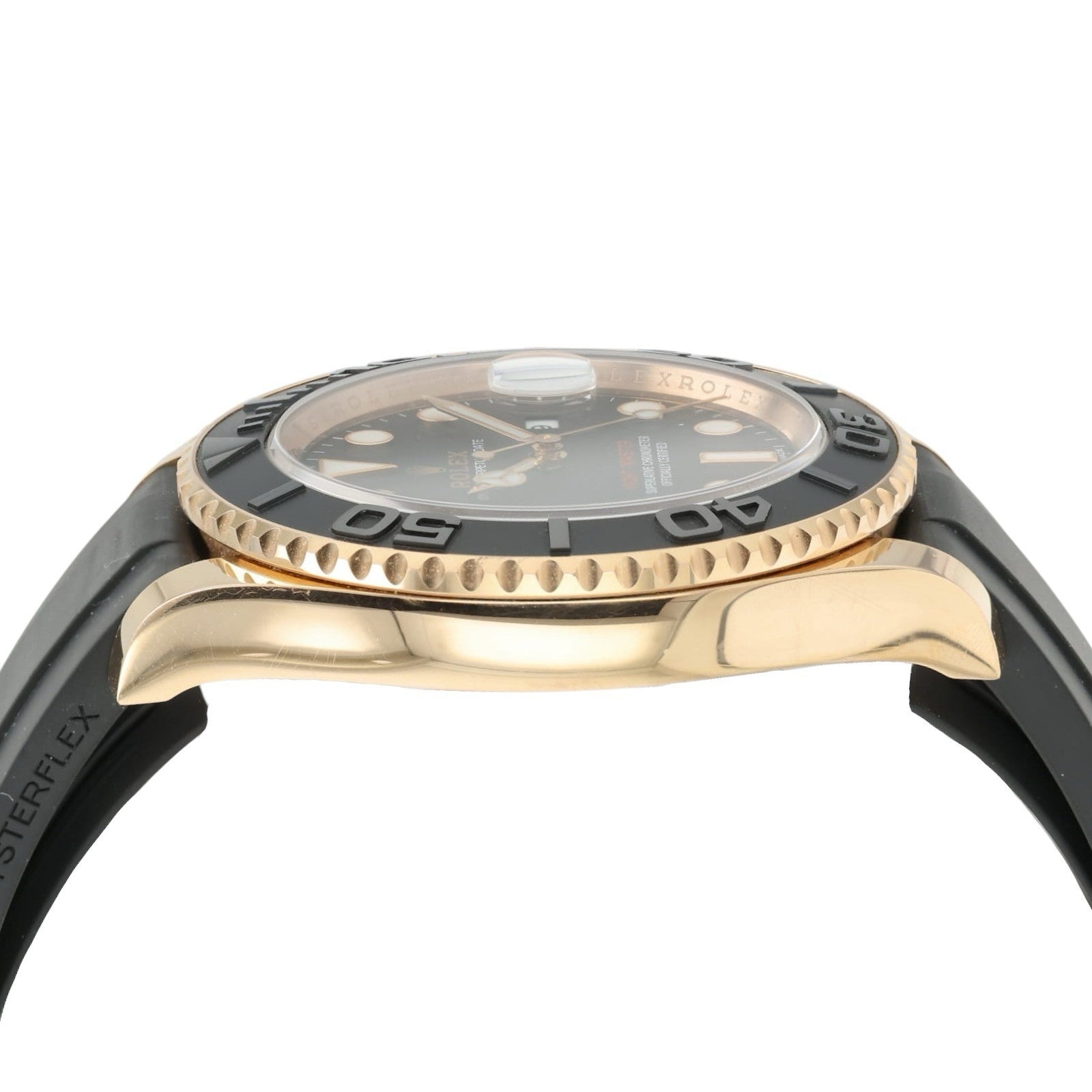 Rolex Yacht-Master Oysterflex Black Dial 18k Rose Gold 40mm Auto Men’s 116655