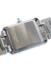 Cartier Tank Stainless Steel Silver Dial 25mm Quartz Movement Men's WSTA0052