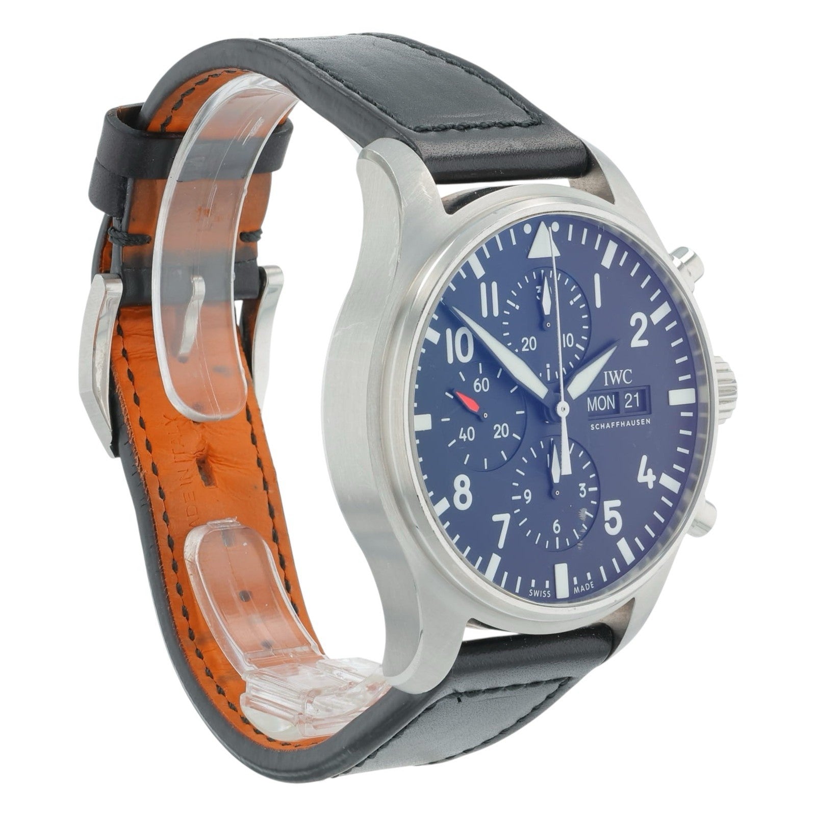 IWC Pilot Chronograph Stainless Steel Black Dial 43mm Automatic Mens IW377709