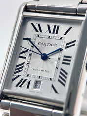 Cartier Tank XL Steel 31mm Automatic Men’s Watch WSTA0053 W/ Extension 2029